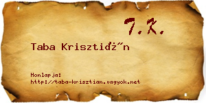 Taba Krisztián névjegykártya